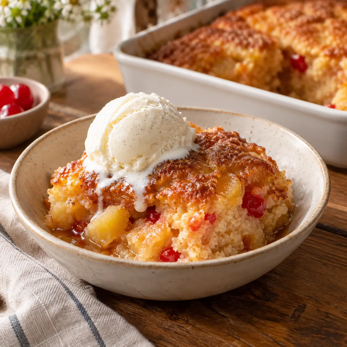 Dolly Parton's Cuppa Cuppa Cake with vanilla ice cream